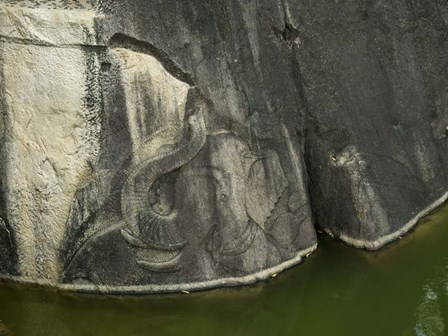 Elephant Carved into Rock, Anuradhapura, Sri Lanka by Panoramic Images art print