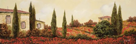 Tre case Tra I Papaveri by Guido Borelli art print