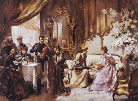 Tea At The Hotel Deville by Marcus Jules art print