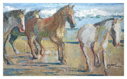 Caballos en la Playa by Suzanne Wilkins art print