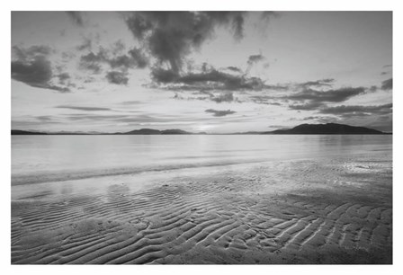 Samish Bay Sunset II BW with border by Alan Majchrowicz art print