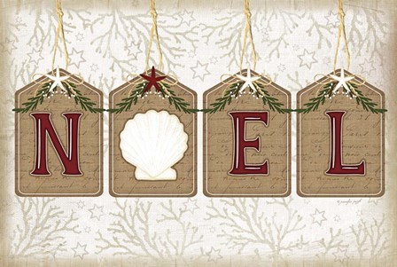 Coastal Christmas Noel by Jennifer Pugh art print