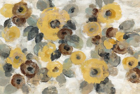 Neutral Floral Beige I Yellow Flowers by Silvia Vassileva art print