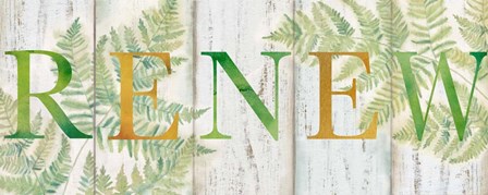 Renew Rustic Botanical Sign by Cynthia Coulter art print