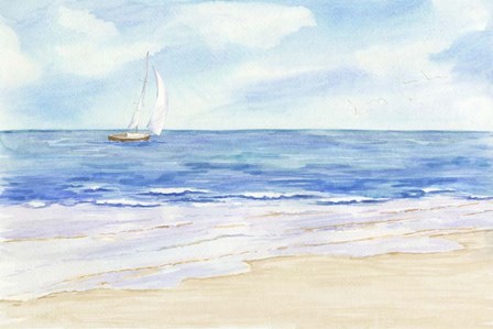 Sailboat and Seagulls I by Tara Reed art print