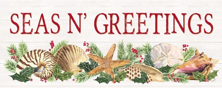 Seas N Greetings panel sign by Tara Reed art print