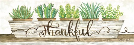 Thankful Succulent Pots by Cindy Jacobs art print