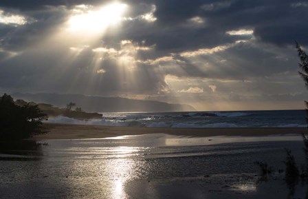 Scenic View of Beach during Sunset, Hawaii by Panoramic Images art print