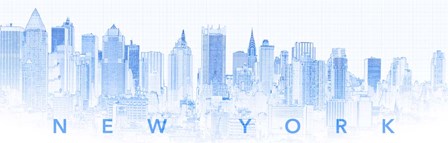 New York City in Blue by Panoramic Images art print