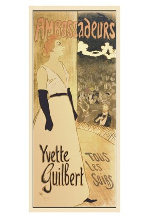 Ambassadeurs - Yvette Guilbert Tous les Soirs by Theophile-Alexandre Steinlen art print