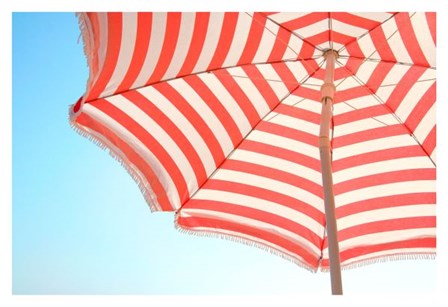 Beach Umbrella and Sky by Summer Photography art print