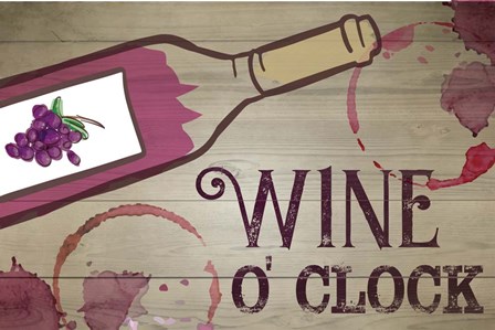 Wine O&#39; Clock by ND Art &amp; Design art print