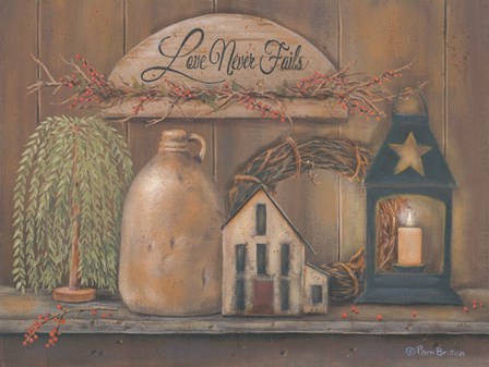 Love Never Fails Shelf by Pam Britton art print