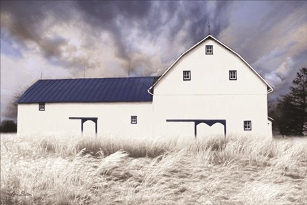 Blue Trimmed Barn by Lori Deiter art print