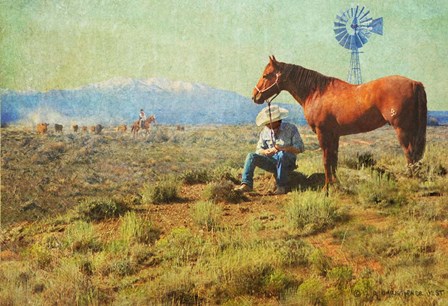 Cowboy On The Range by Chris Vest art print