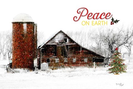 Peace on Earth Barn by Jennifer Pugh art print